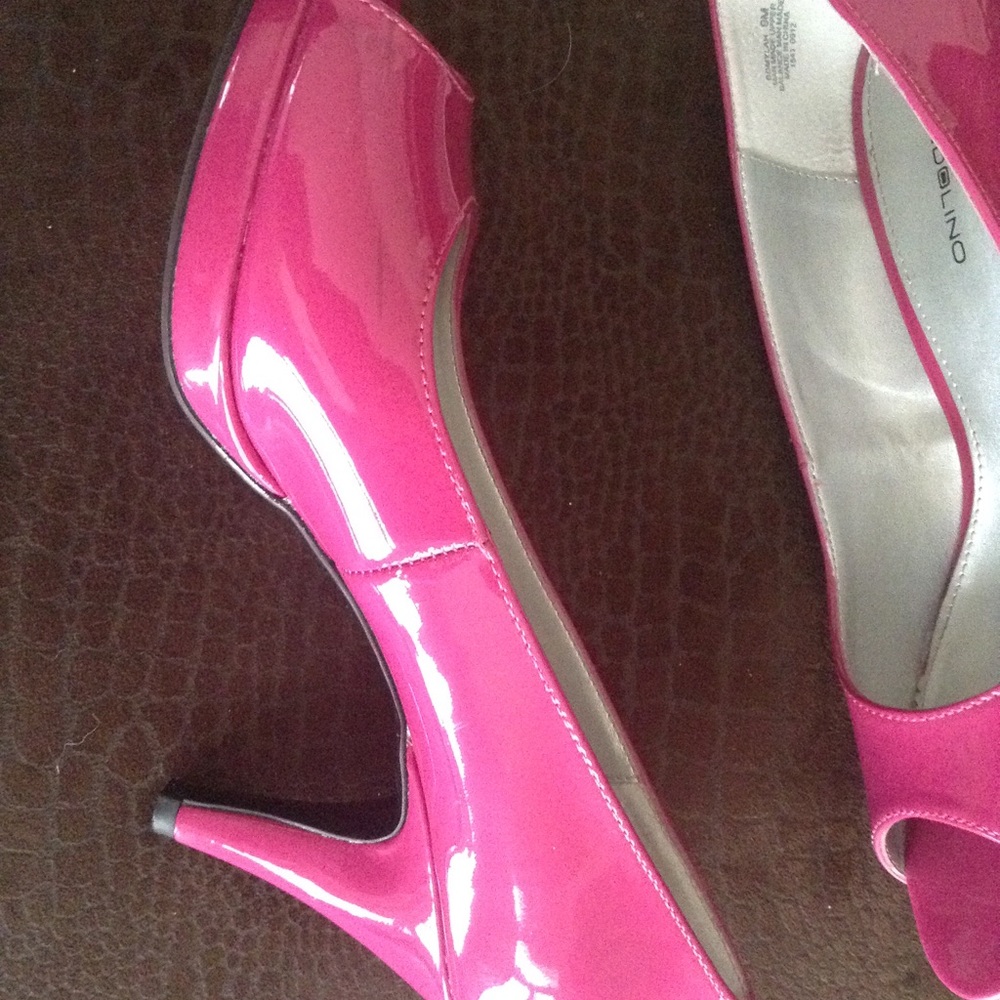 Fuchsia Open Toe Pumps